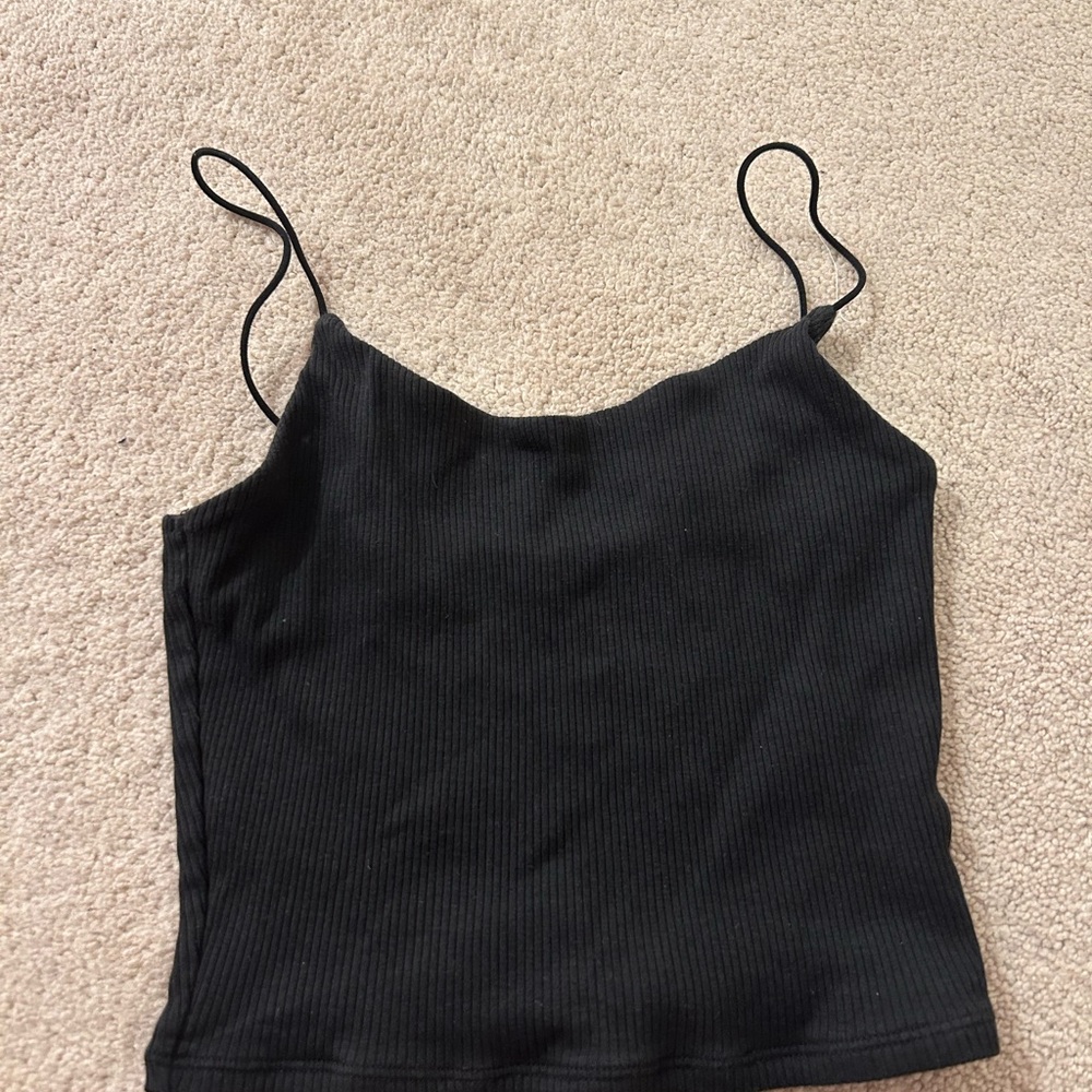 garage black cropped tank top